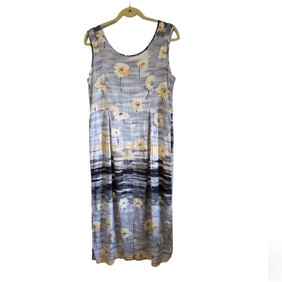 Vintage Jams World Hawaii Small Coal Flower Maxi Dress, Size L - Picture 2 of 11